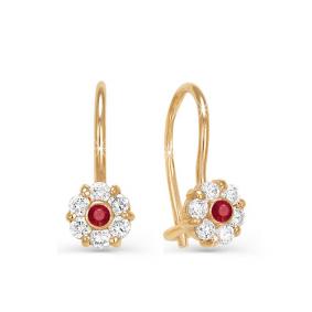 Золотые серьги КЮЗ Del'ta D120386 с фианитом D120386 фото