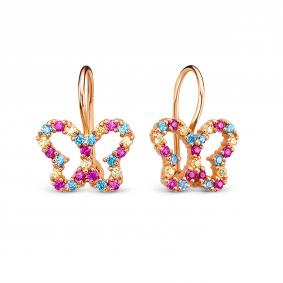 Золотые серьги КЮЗ Del'ta D1204951 с фианитом D1204951 фото