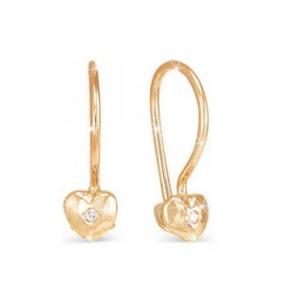 Золотые серьги КЮЗ Del'ta D120503 с фианитом D120503 фото