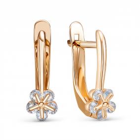 Золотые серьги КЮЗ Del'ta D1205291 с фианитом D1205291 фото
