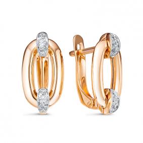 Золотые серьги КЮЗ Del'ta D1205431 с фианитом D1205431 фото