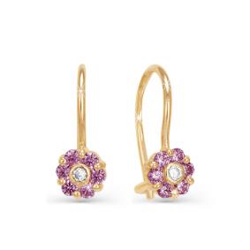 Золотые серьги КЮЗ Del'ta D120544 с фианитом D120544 фото