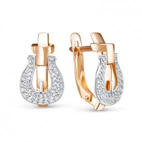 Золотые серьги КЮЗ Del'ta D1205505 с фианитом D1205505 фото