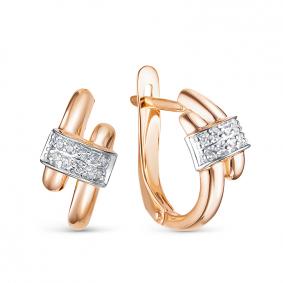Золотые серьги КЮЗ Del'ta D1205550 с фианитом D1205550 фото