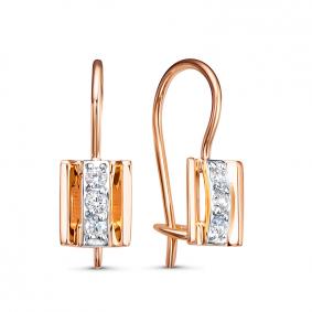 Золотые серьги КЮЗ Del'ta D1205763 с фианитом D1205763 фото