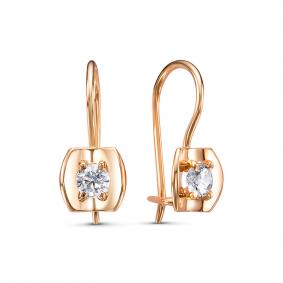 Золотые серьги КЮЗ Del'ta D1205764 с фианитом D1205764 фото