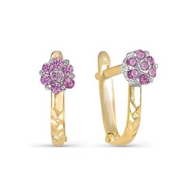 Золотые серьги КЮЗ Del'ta D120577 с фианитом D120577 фото