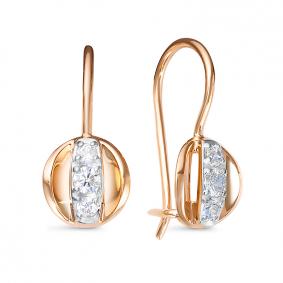 Золотые серьги КЮЗ Del'ta D1205776 с фианитом D1205776 фото