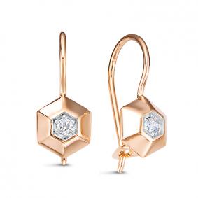 Золотые серьги КЮЗ Del'ta D1205777 с фианитом D1205777 фото