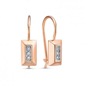 Золотые серьги КЮЗ Del'ta D1205779 с фианитом D1205779 фото