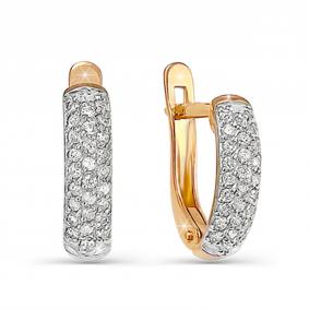 Золотые серьги КЮЗ Del'ta D120579 с фианитом D120579 фото