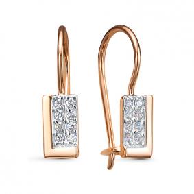 Золотые серьги КЮЗ Del'ta D1205861 с фианитом D1205861 фото