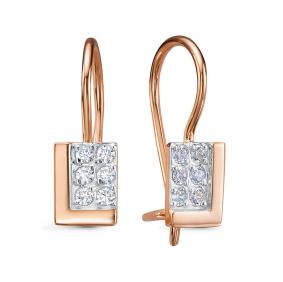 Золотые серьги КЮЗ Del'ta D1205883 с фианитом D1205883 фото