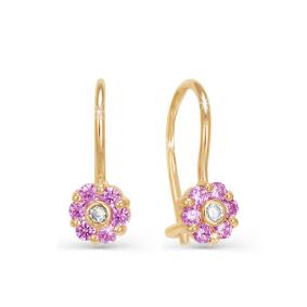 Золотые серьги КЮЗ Del'ta D120589 с фианитом D120589 фото