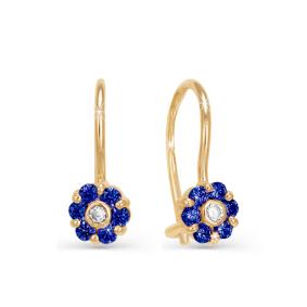 Золотые серьги КЮЗ Del'ta D120590 с фианитом D120590 фото