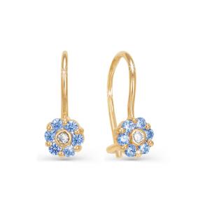 Золотые серьги КЮЗ Del'ta D120591 с фианитом D120591 фото