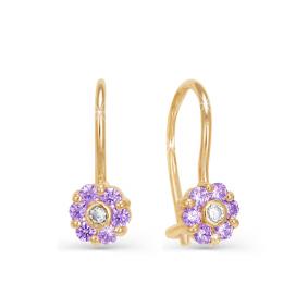 Золотые серьги КЮЗ Del'ta D120592 с фианитом D120592 фото