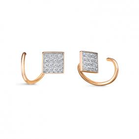 Золотые серьги КЮЗ Del'ta D1205924 с фианитом D1205924 фото