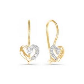 Золотые серьги КЮЗ Del'ta D120594 с фианитом D120594 фото