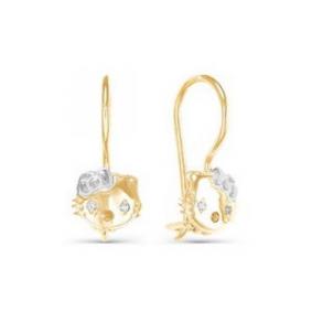 Золотые серьги КЮЗ Del'ta D120596 с фианитом D120596 фото