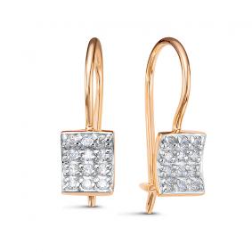 Золотые серьги КЮЗ Del'ta D1205989 с фианитом D1205989 фото