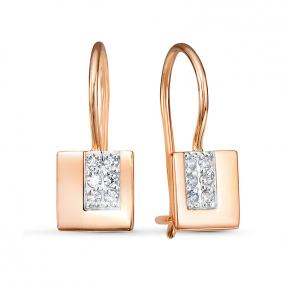 Золотые серьги КЮЗ Del'ta D1206027 с фианитом D1206027 фото