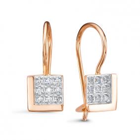 Золотые серьги КЮЗ Del'ta D1206038 с фианитом D1206038 фото