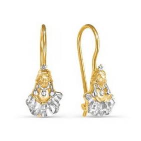 Золотые серьги КЮЗ Del'ta D120622 с фианитом D120622 фото