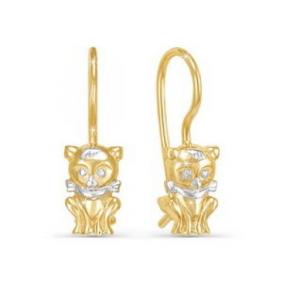 Золотые серьги КЮЗ Del'ta D120626 D120626 фото