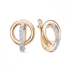 Золотые серьги КЮЗ Del'ta D1206317 с фианитом D1206317 фото