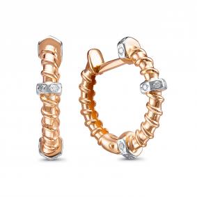 Золотые серьги КЮЗ Del'ta D1206429 с фианитом D1206429 фото