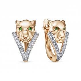 Золотые серьги КЮЗ Del'ta D1206542 с фианитом D1206542 фото