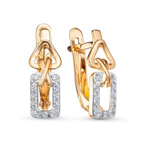 Золотые серьги КЮЗ Del'ta D1206599 с фианитом D1206599 фото