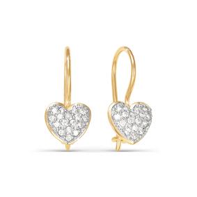 Золотые серьги КЮЗ Del'ta D120662 с фианитом D120662 фото