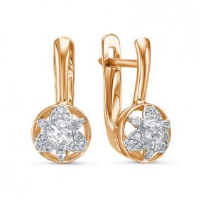 Золотые серьги КЮЗ Del'ta D1206688 с фианитом D1206688 фото