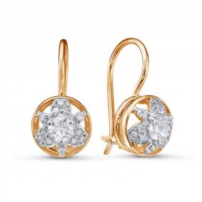 Золотые серьги КЮЗ Del'ta D1206689 с фианитом D1206689 фото