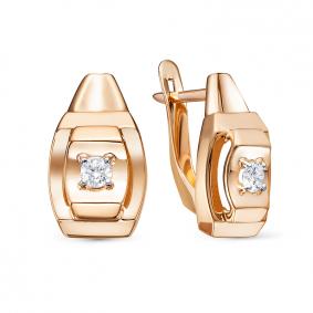 Золотые серьги КЮЗ Del'ta D1206910 с фианитом D1206910 фото