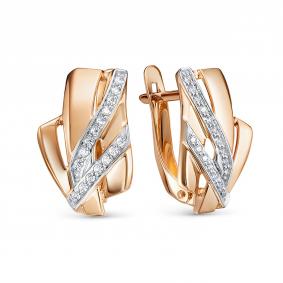 Золотые серьги КЮЗ Del'ta D1207021 с фианитом D1207021 фото