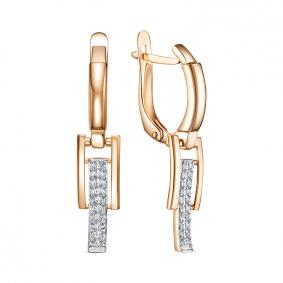 Золотые серьги КЮЗ Del'ta D1207026 с фианитом D1207026 фото