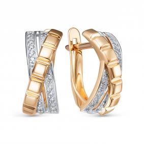 Золотые серьги КЮЗ Del'ta D1207102 с фианитом D1207102 фото