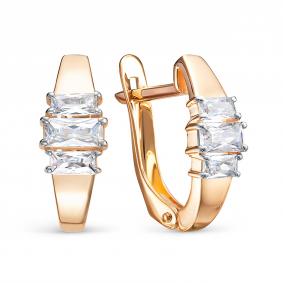 Золотые серьги КЮЗ Del'ta D1207104 с фианитом D1207104 фото