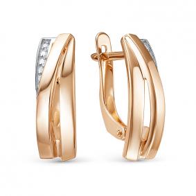 Золотые серьги КЮЗ Del'ta D1207120 с фианитом D1207120 фото