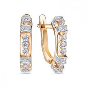 Золотые серьги КЮЗ Del'ta D1207160 с фианитом D1207160 фото