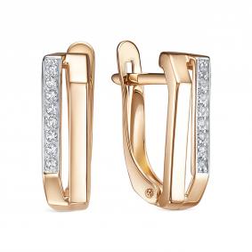 Золотые серьги КЮЗ Del'ta D1207240 с фианитом D1207240 фото