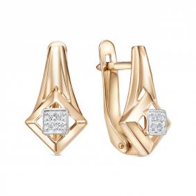 Золотые серьги КЮЗ Del'ta D1207272 с фианитом D1207272 фото
