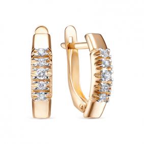 Золотые серьги КЮЗ Del'ta D1207275 с фианитом D1207275 фото