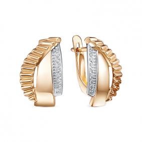 Золотые серьги КЮЗ Del'ta D1207299 с фианитом D1207299 фото
