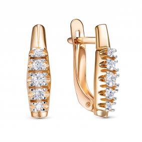 Золотые серьги КЮЗ Del'ta D1207307 с фианитом D1207307 фото