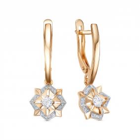 Золотые серьги КЮЗ Del'ta D1207316 с фианитом D1207316 фото