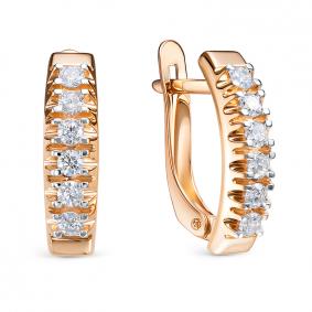 Золотые серьги КЮЗ Del'ta D1207336 с фианитом D1207336 фото